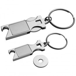 Bottle opener with shopping coin