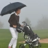 Golf umbrella with windscreen