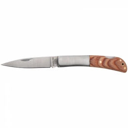 Folding knife with wooden handle