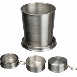 Foldable stainless steel drinking cup