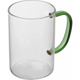 Glass Mug with colored Handle