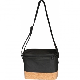 Polyester cooler bag with cork bottom