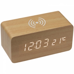 Desk clock with integrated wireless charger