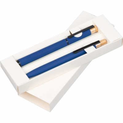 
                                                Metal writing set with pen and rollerball
                                                