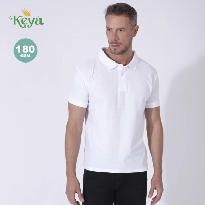 
                                                Adult White Polo Shirt keya MPS180
                                                