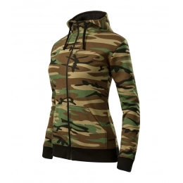 Camo Zipper Sweatshirt Ladies