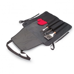 BBQ apron with BBQ tools