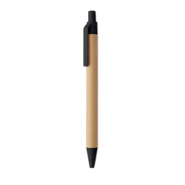 Push button ball pen in bamboo