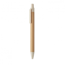 Push button ball pen in bamboo