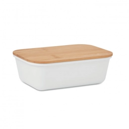 Lunch box with bamboo lid