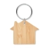 House shaped bamboo key ring