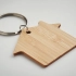 House shaped bamboo key ring
