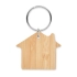 House shaped bamboo key ring