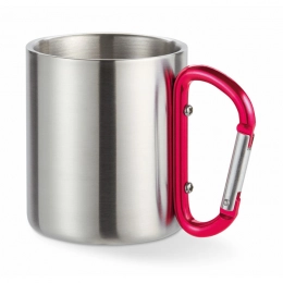 Metal mug with carabiner