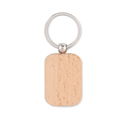 
                                            Rectangular wooden key ring
                                            