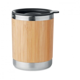 Cup with bamboo coating