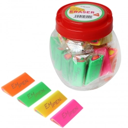 Разноцветные ластики Gummi в коробке с ручкой