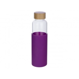 Glass water bottle in a silicone case 