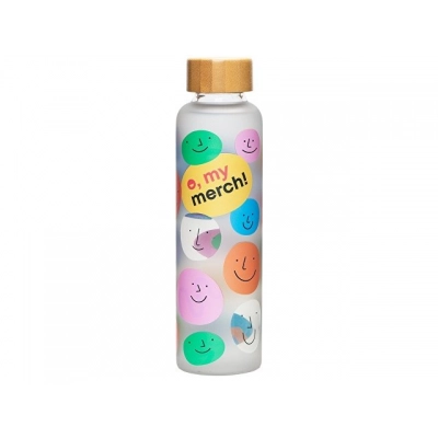 
                                                Glass bottle with bamboo lid 