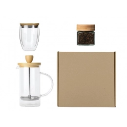 Подарочный набор для кухни с френчпрессом, стаканом и чаем