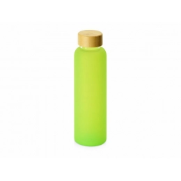Glass bottle with bamboo lid 
