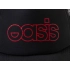 Trucker baseball cap with heat transfer.
