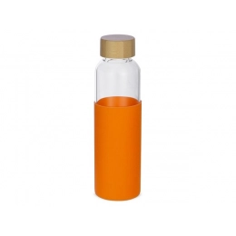 Glass water bottle in a silicone case 