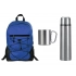 Tourist's set with a thermos and a cup in a backpack.