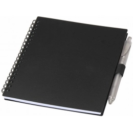 Set of a notebook and a plastic ballpoint pen 