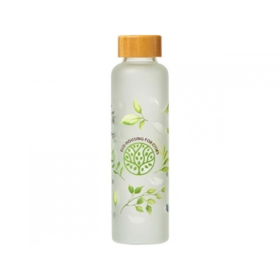
                                                Glass bottle with bamboo lid 