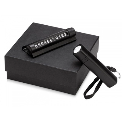 
                                            Gift set with a flashlight and parking sign 