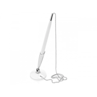 
                                                Plastic ballpoint pen on a stand 