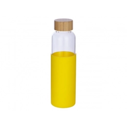 Glass water bottle in a silicone case 