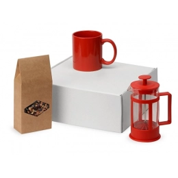 Gift set with tea, mug, and French press 