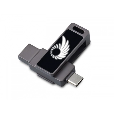 
                                                USB3.0/ Type-C флешка 2в1 на 64 ГБ «Спинлайт» с подсветкой
                                                