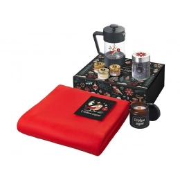Подарочный набор «Re:Moments» с пледом, френчпрессом и медом
