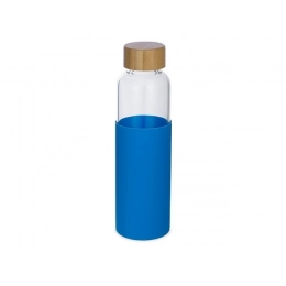 Glass water bottle in a silicone case 