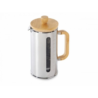 
                                            French press in a steel case and bamboo handle 