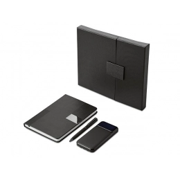 Подарочный набор «Tesla» с блокнотом А5, ручкой и пауэрбенком на 10 000 mAh