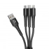 Дата-кабель Armor 3 в 1: micro USB, USB-C, Ligthning, 1.2м