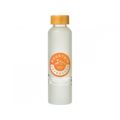 
                                                Glass bottle with bamboo lid 