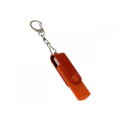 
                                                USB 2.0 flash drive with 128 GB capacity, swivel mechanism, and an additional Type-C connector.
                                                