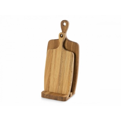 
                                                A set of cutting boards on a stand 