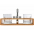 Whiskey Party whiskey and cocktail set on an oak stand