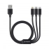 Дата-кабель 3 в 1: micro USB, USB-C, Ligthning, алюминий, 1.2м
