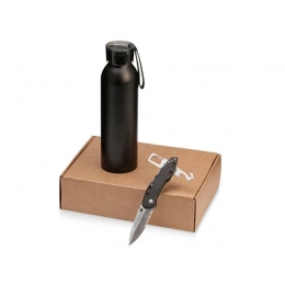 Gift set with a water bottle and a knife 