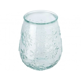 Recycled glass tea light holder 