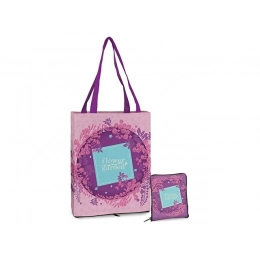 Folding shopping bag with full-color printing option.