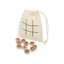 Wooden tic-tac-toe game in a 