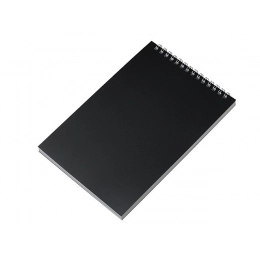 A5 notepad in a plastic cover.